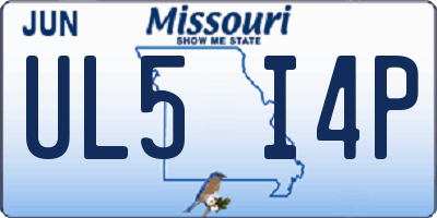 MO license plate UL5I4P