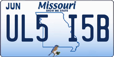 MO license plate UL5I5B