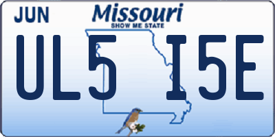 MO license plate UL5I5E