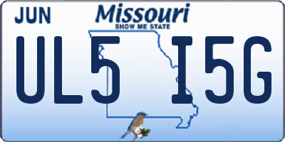 MO license plate UL5I5G
