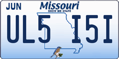 MO license plate UL5I5I