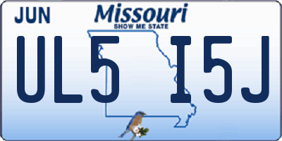 MO license plate UL5I5J