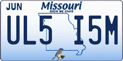 MO license plate UL5I5M