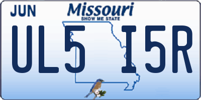 MO license plate UL5I5R