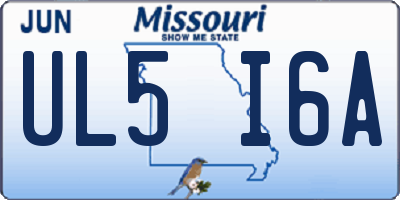MO license plate UL5I6A