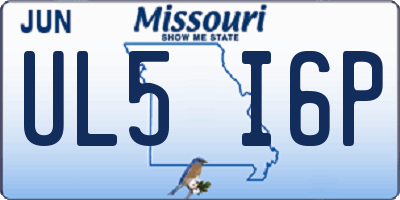 MO license plate UL5I6P