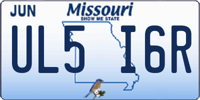 MO license plate UL5I6R