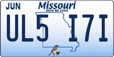 MO license plate UL5I7I