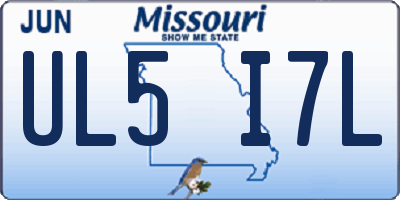MO license plate UL5I7L