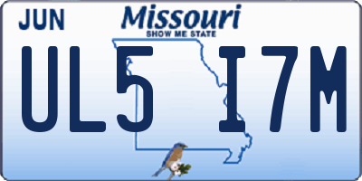 MO license plate UL5I7M