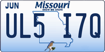 MO license plate UL5I7Q