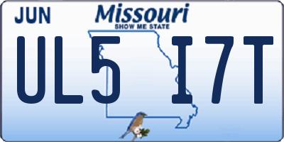MO license plate UL5I7T
