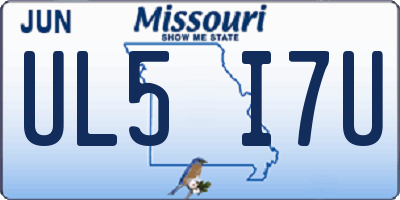 MO license plate UL5I7U
