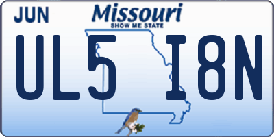 MO license plate UL5I8N