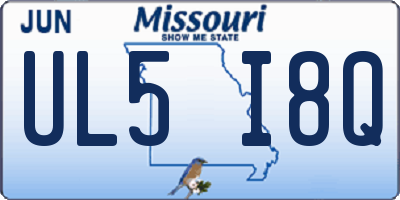MO license plate UL5I8Q