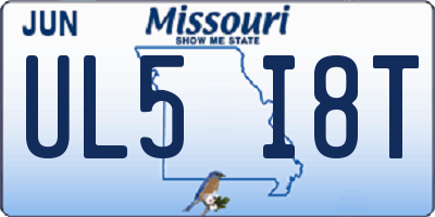 MO license plate UL5I8T