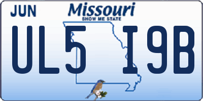 MO license plate UL5I9B