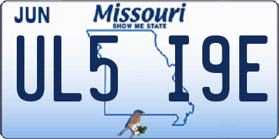 MO license plate UL5I9E