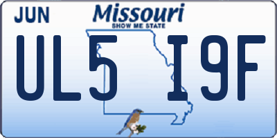 MO license plate UL5I9F
