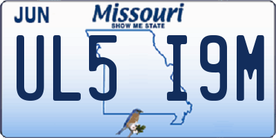 MO license plate UL5I9M