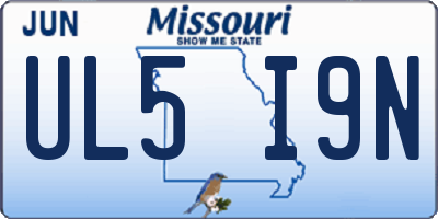 MO license plate UL5I9N
