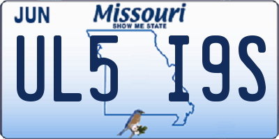 MO license plate UL5I9S
