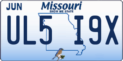 MO license plate UL5I9X