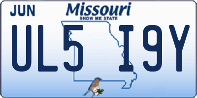 MO license plate UL5I9Y