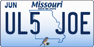 MO license plate UL5J0E