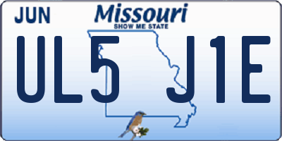 MO license plate UL5J1E