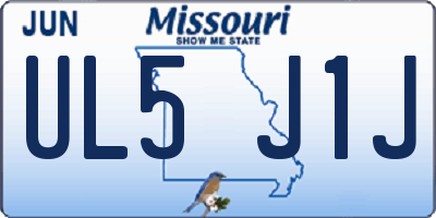 MO license plate UL5J1J