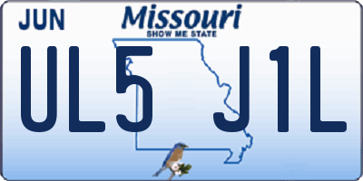 MO license plate UL5J1L