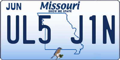 MO license plate UL5J1N