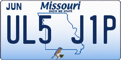 MO license plate UL5J1P
