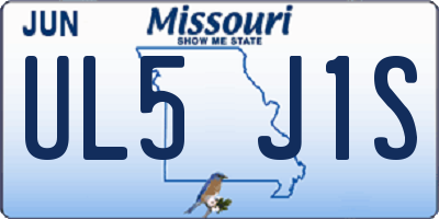 MO license plate UL5J1S