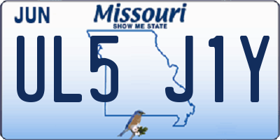 MO license plate UL5J1Y
