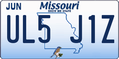 MO license plate UL5J1Z
