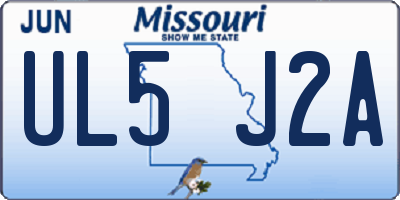 MO license plate UL5J2A
