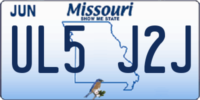 MO license plate UL5J2J