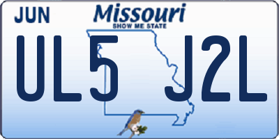 MO license plate UL5J2L