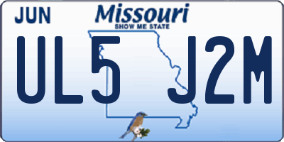 MO license plate UL5J2M