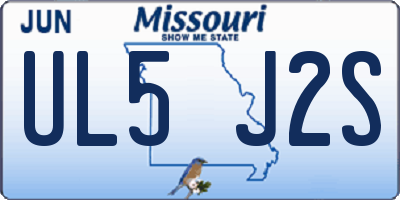 MO license plate UL5J2S