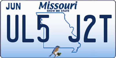 MO license plate UL5J2T