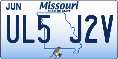 MO license plate UL5J2V