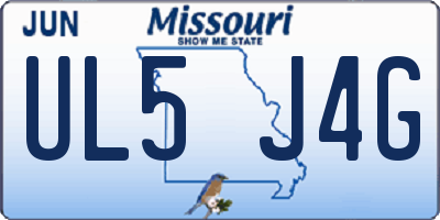 MO license plate UL5J4G