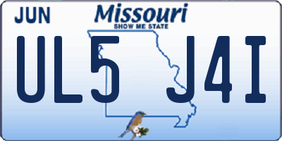 MO license plate UL5J4I