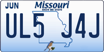 MO license plate UL5J4J