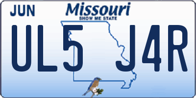MO license plate UL5J4R