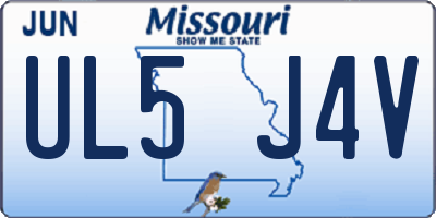 MO license plate UL5J4V