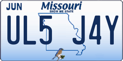 MO license plate UL5J4Y
